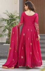 Dazzling Red Color Georgette Fabric Gown