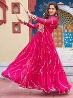 Dazzling Pink Color Georgette Fabric Gown