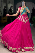 Amazing Pink Color Cotton Fabric Party Wear Lehenga