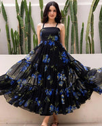 Amazing Black Color Georgette Fabric Designer Kurti