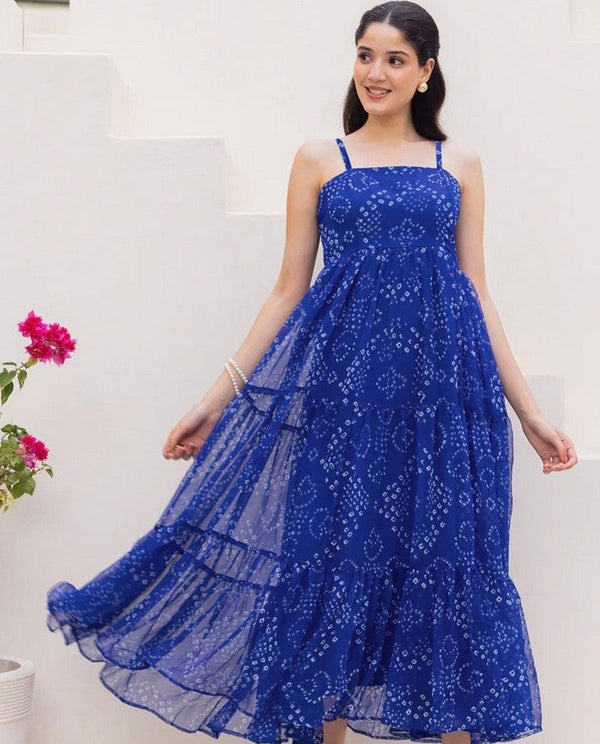 Amazing Blue Color Georgette Fabric Designer Kurti