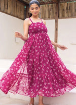 Amazing Pink Color Georgette Fabric Designer Kurti
