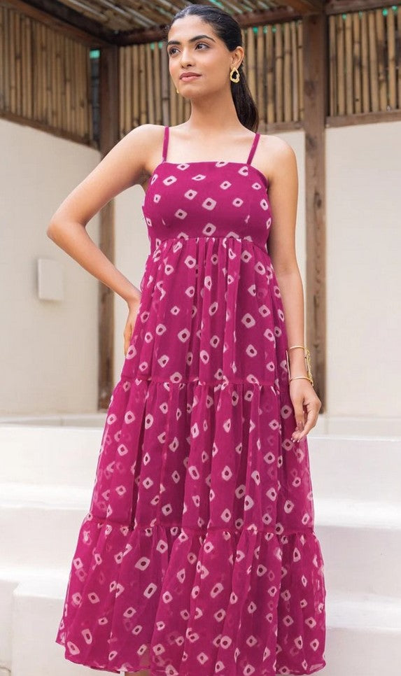 Amazing Pink Color Georgette Fabric Designer Kurti