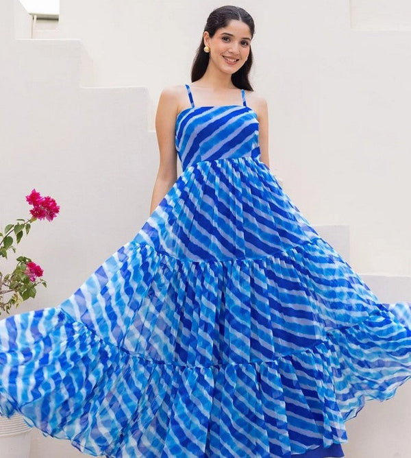 Amazing Blue Color Georgette Fabric Designer Kurti