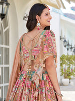 Amazing Beige Color Chinon Fabric Party Wear Lehenga