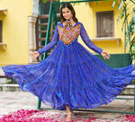 Amazing Blue Color Georgette Fabric Gown