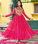Amazing Pink Color Georgette Fabric Gown