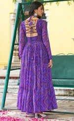 Amazing Purple Color Georgette Fabric Gown