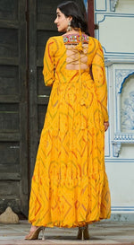 Amazing Yellow Color Georgette Fabric Gown
