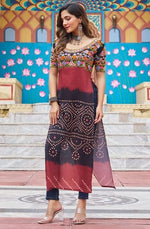 Amazing Multi Color Rayon Fabric Designer Kurti