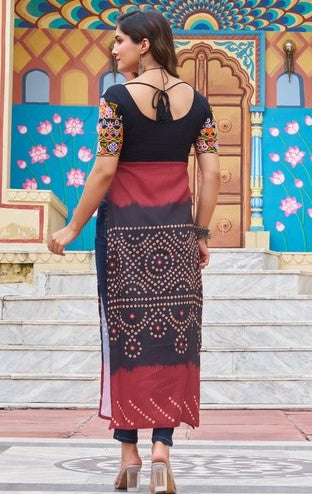 Amazing Multi Color Rayon Fabric Designer Kurti