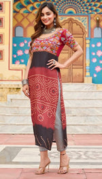 Amazing Multi Color Rayon Fabric Designer Kurti