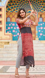 Amazing Multi Color Rayon Fabric Designer Kurti