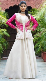 Amazing Pink Color Shimmer Fabric Cord Set