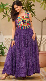 Divine Purple Color Georgette Fabric Gown