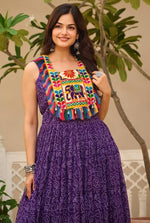 Divine Purple Color Georgette Fabric Gown