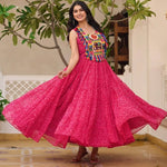 Divine Pink Color Georgette Fabric Gown
