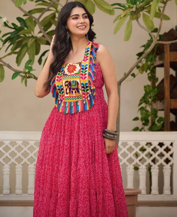 Divine Pink Color Georgette Fabric Gown