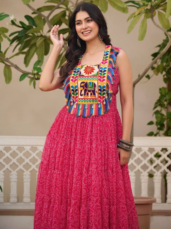Divine Pink Color Georgette Fabric Gown