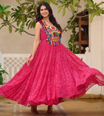 Divine Pink Color Georgette Fabric Gown