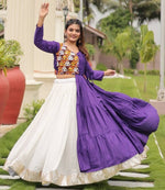 Stunning Purple Color Cotton Fabric Designer Lehenga