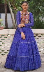 Magnetic Blue Color Georgette Fabric Designer Lehenga