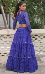 Magnetic Blue Color Georgette Fabric Designer Lehenga