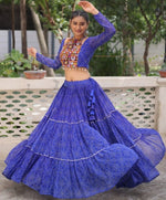 Magnetic Blue Color Georgette Fabric Designer Lehenga