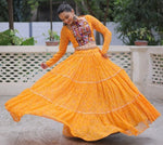 Magnetic Yellow Color Georgette Fabric Designer Lehenga