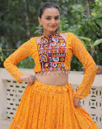 Magnetic Yellow Color Georgette Fabric Designer Lehenga