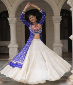 Magnetic Blue Color Georgette Fabric Designer Kurti With Skirt