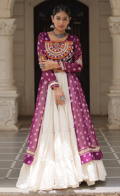 Magnetic Wine Color Georgette Fabric Designer Kurti With Skirt