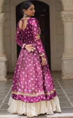 Magnetic Wine Color Georgette Fabric Designer Kurti With Skirt