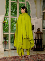 Amazing Green Color Silk Fabric Designer Suit
