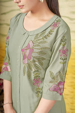 Amazing Peach Color Rayon Fabric Cord Set