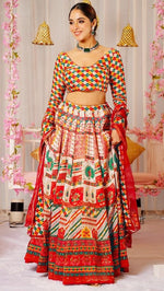 Lovely Multi Color Silk Fabric Designer Lehenga