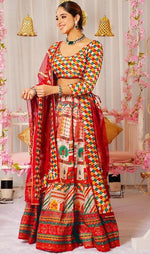 Lovely Multi Color Silk Fabric Designer Lehenga