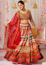 Lovely Multi Color Silk Fabric Designer Lehenga