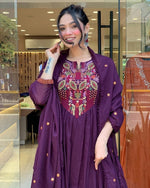 Pretty Purple Color Viscose Fabric Designer Suit