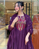 Pretty Purple Color Viscose Fabric Designer Suit