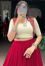 Magnetic Maroon Color Rayon Fabric Designer Lehenga