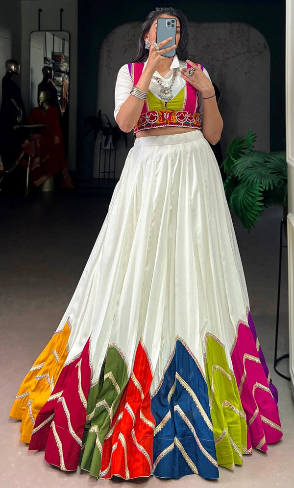 Magnetic Multi Color Rayon Fabric Designer Lehenga
