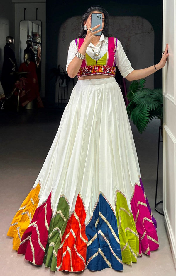 Magnetic Multi Color Rayon Fabric Designer Lehenga