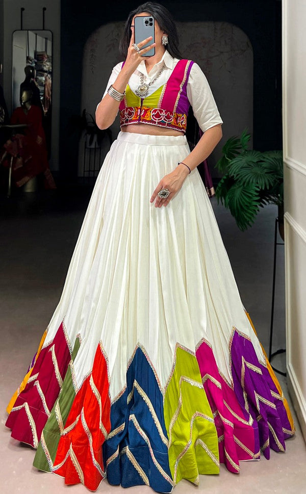 Magnetic Multi Color Rayon Fabric Designer Lehenga