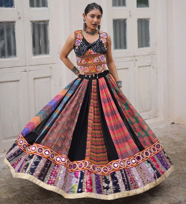 Magnetic Multi Color Georgette Fabric Designer Lehenga
