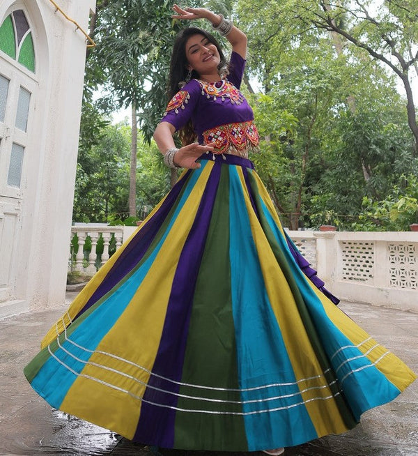 Magnetic Multi Color Georgette Fabric Designer Lehenga