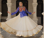 Magnetic Cream Color Cotton Fabric Party Wear Lehenga