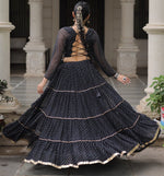 Lovely Black Color Georgette Fabric Party Wear Lehenga