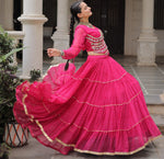 Lovely Pink  Color Georgette Fabric Party Wear Lehenga