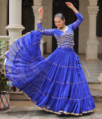 Lovely Blue Color Georgette Fabric Party Wear Lehenga